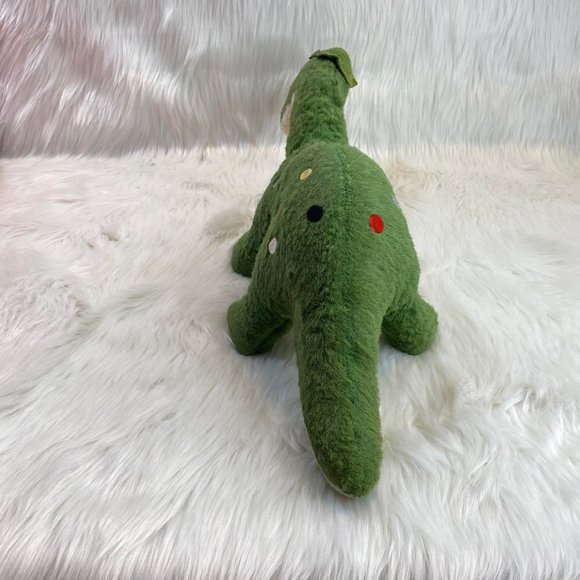 Vintage Polka Dotted Green Brontosaurus Dinosaur 19 1/2" Plush Stuffed Animal - Picture 3 of 13